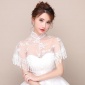 新款欧美夏季薄款新娘结婚礼服婚纱旗袍立领蕾丝网纱披肩斗篷流苏